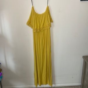 Yellow Strapless Maxi Dress
